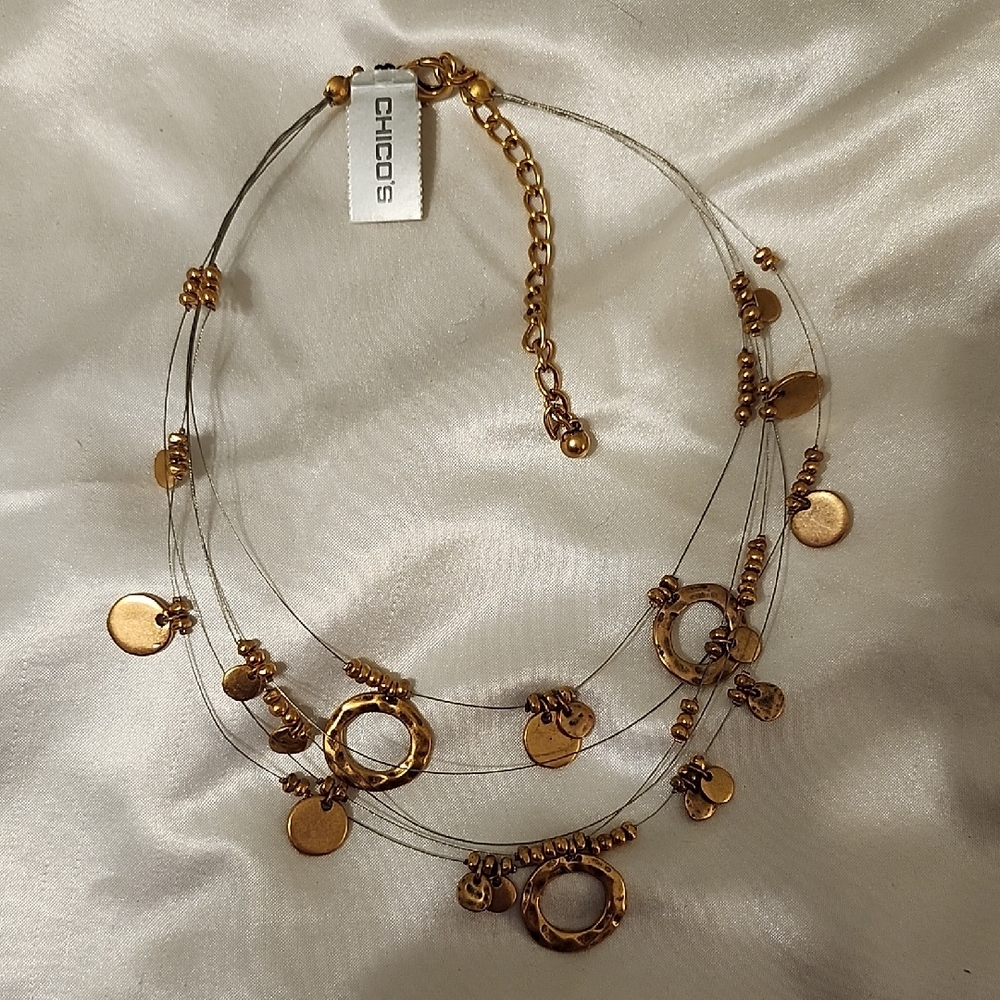 Chico's Gold and Silver Layered Necklace